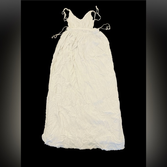 Saved by the Dress MAXI DRESS WITH OPEN BACK AND FRAYED HEM Womens Medium - Picture 6 of 11